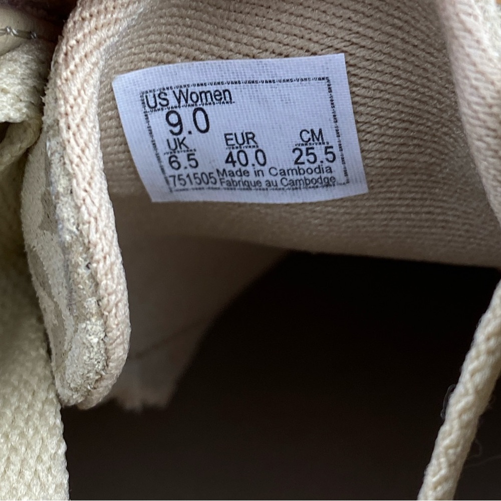 Vans Ward Suede Animal Print Desert Taupe Lace Up Sneaker Women’s Shoe Size 9 - Picture 11 of 11